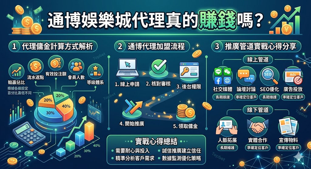 通博娛樂城代理真的賺錢嗎？解析代理傭金計算方式與推廣管道實戰心得