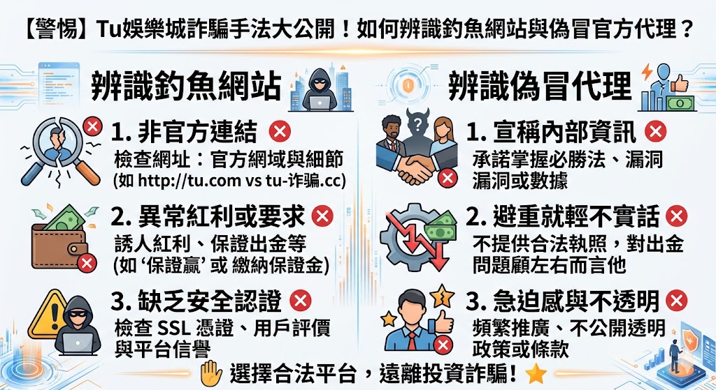 【警惕】Tu娛樂城詐騙手法大公開!如何辨識釣魚網站與偽冒官方代理?
